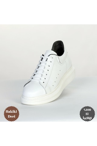 Boy Uzatan Gizli Topuklu Beyaz Spor Ayakkabı Beyaz