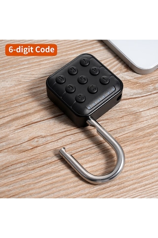 Jokmae Ip67 Su Geçirmez Biyometrik Kilit - Parmak İzi + Bluetooth Açma, 6 Rakamlı Kod, 10 Kullanıcı, Siyah Sy13+ Pil Dahil