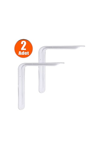 Altı Ayak Raf Tutucu L Demir 11 X 14 Cm Beyaz Montaj Aparatı 2 Adet Çok Renkli