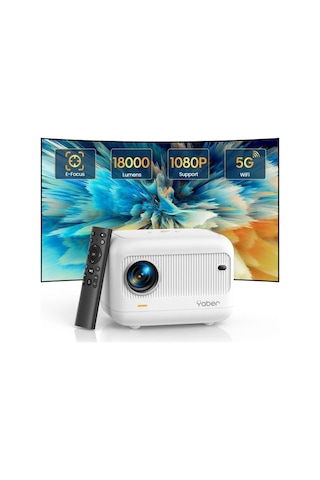 Yaber 18000 Lümen 1080p Dış Mekan Projektörü Beyaz