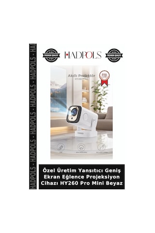 Özel Üretim Yansıtıcı Geniş Ekran Eğlence Projeksiyon Cihazı Hy260 Pro Mini Beyaz
