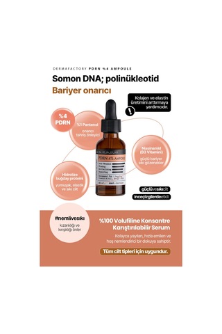 Derma Factory PDRN Somon DNA ve Sıkılaştırıcı Serum Derma Factory PDRN %4 Ampoule 30 ml
