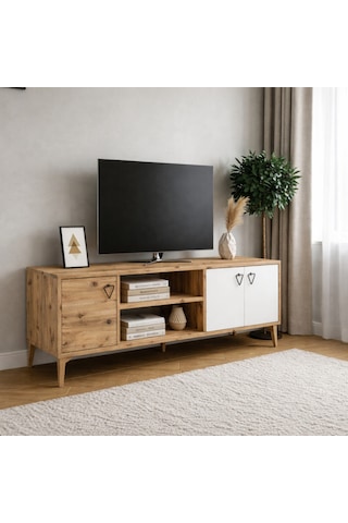 Lusso Modern Ayaklı Tv Ünitesi Alt Modül - Atlantik Çam Atlantik Çam