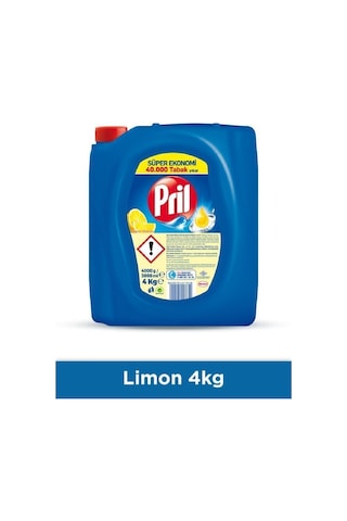 Pril Elde Yıkama Sıvı Bulaşık Deterjanı 4 x 4 KG Limon