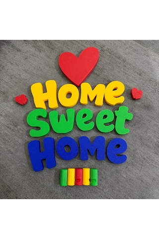 En-cag Home Sweet Home Duvar Anahtarlığı Çok Parçalı Dekoratif Anahtar Askısı Bss Standart