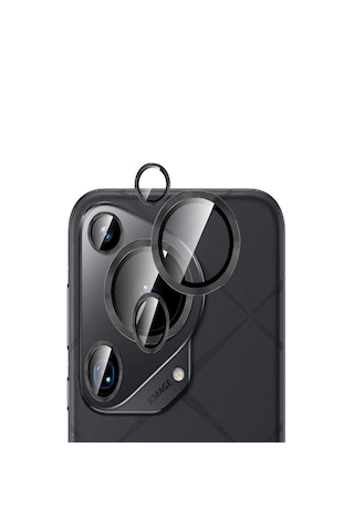 Microcase Huawei Pura 70 Ultra Kamera Camı Lens Koruyucu Halka Set - Al8114 Siyah