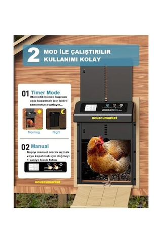 Zaman Ayarlı Programlanabilir Dijital Ekran Kümes Kapısı