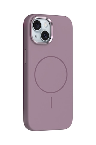 Nourthkiingdom Apple Uyumlu iPhone 13 Kılıf M-safe Şarj Özellikli Metal Kamera Çerçeveli Nrtk Edi Silikon Kapak - Mor Mor