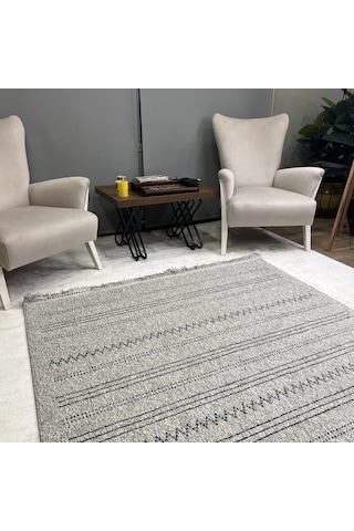 Sanat Halı Lora Plus 3921 Gri İskandinav Halı