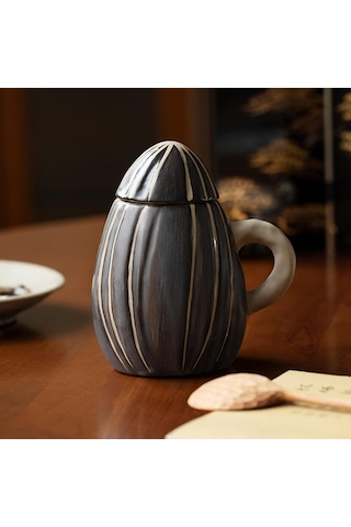 Suntek Kapaklı Komik Seramik Kupa Süt Portakal Suyu Suyu Için