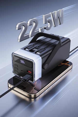 Torima TRM-1041 40000 mAh Hızlı Şarj RGB Led Işıklı Powerbank Siyah