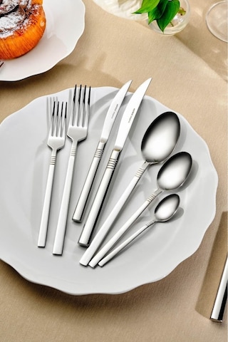 Karaca  Elegance Nil Platin 12 Kişilik 84 Parça Çatal Kaşık Bıçak Takımı