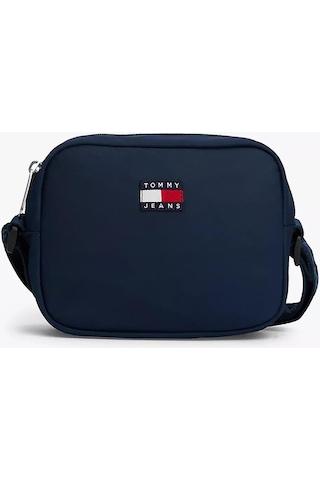 Tommy Hilfiger Kadın Marka Logolu Deri Fermuar Kapamalı Bölmeli Lacivert Omuz Çantası Aw0aw18070-c1g-12100 Lacivert