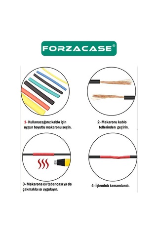 Forzacase Isı İle Daralana Kablo Koruyucu Makaron Seti 164 Parça - Fc1218