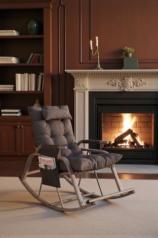 Dicle Cepli Pofuduk Minderli Sallanan Sandalye Tv Koltuğu Antrasit