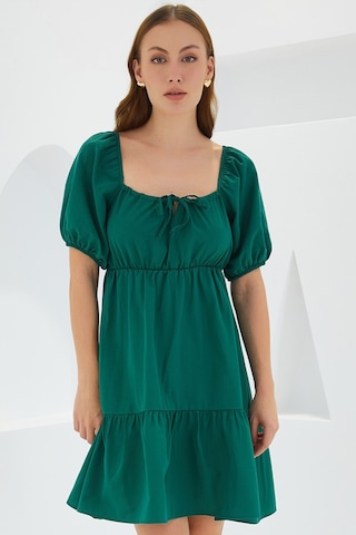 Bigdart 2351 Kloş Poplin Elbise - Y.zümrüt 2351bgd19-748-14892 001