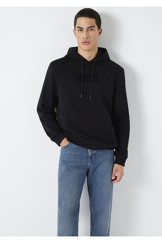 Mavi - Mavi Baskılı Kapüşonlu Siyah Sweatshirt 0s10549-900 Siyah