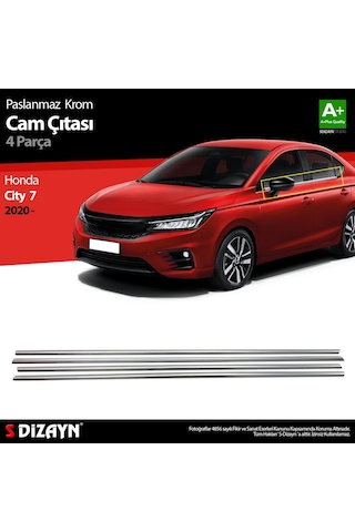 S-Dizayn  Honda City Krom Cam Çıtası 4 Prç. 2020 Üzeri