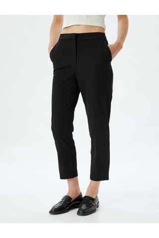 Koton Slim Fit Standart Bel Cepli Kumaş Pantolon Siyah 5wak40031uw Siyah