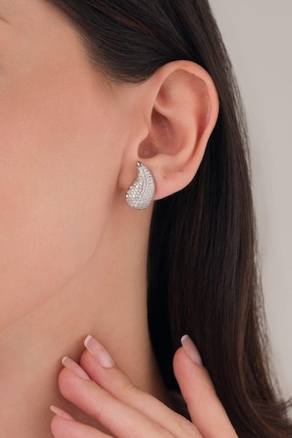 Tmt Silver 925 Ayar Gümüş Göz Yaşı Damlası Zirkon Taşlı Küpe