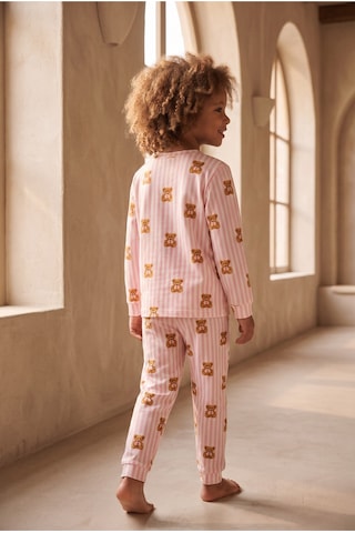 Katia&bony Kız Çocuk Teddy Desenli Pijama Takımı Pembe Desenli