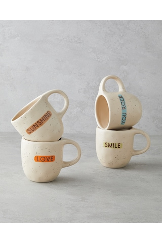 English Home Smile Stoneware Kupa 395 Ml Açık Yeşil Açık Yeşil