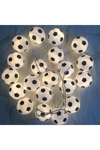 Xindoker Futbol Desenli Led Işık Zinciri 3m 20 Ampul Pilli Isık Bar Ktv Noel Dekorasyonu Sıcak Beyaz