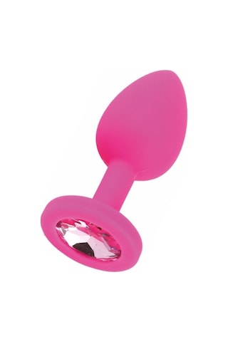 Erofoni Yeni Nesil Pembe Medikal Silikon 9 Cm Taşlı Anal Tıkaç Gevşetici Alıştırıcı Plug