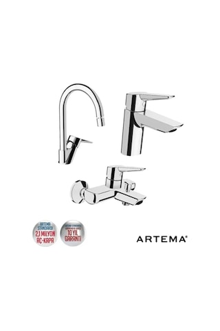 Artema Solid S Batarya Seti Ve Tema Quadro Tepe Duş Seti