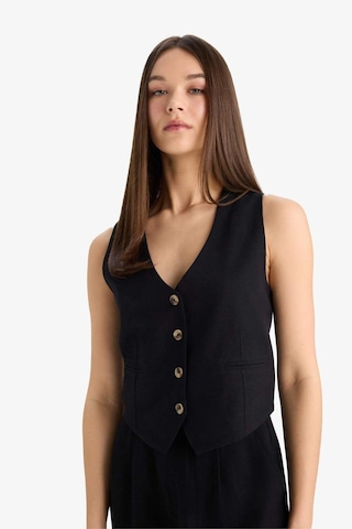 DeFacto V Yaka Keten Karışımlı Blazer Yelek E6209AX25SPBK81 Siyah
