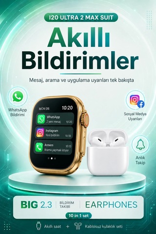 Bluetooth Uyumlu Akıllı Saat Ve Kablosuz Kulaklık Günlük Kullanıma Uygun Set