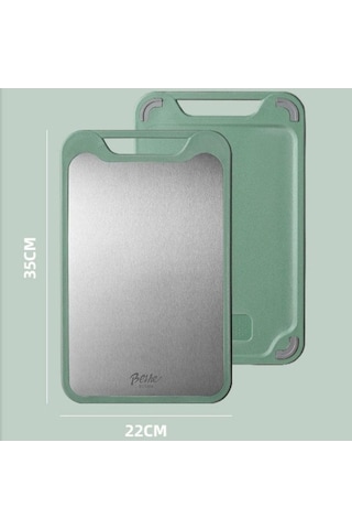 Yeşil Çift Taraflı Kesme Tahtası 304 Paslanmaz Çelik Kesme Tahtaları Paspaslar Sebze Kesme Tahtası Mutfak S Yeşil