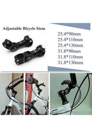 Motion003 90 110 130 Mm Uzunluk Bisiklet Premium Ayarlanabilir Yükseltme Sapı 25.4 31.8 Mm Direksiyon 28.6 Mm Şaft Uyumlu 60 Derece Ayarlanabilir Yüksek Mukavemetli Alüminyum Dağ Yol Bisiklet Altın