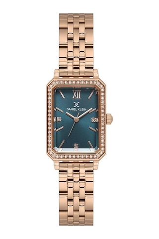 Daniel Klein Dk.1.13970-5 Dikdörtgen Kasa 3 Atm Suya Dayanıklı Taşlı Tasarım Rose Kadın Kol Saati Rose Gold