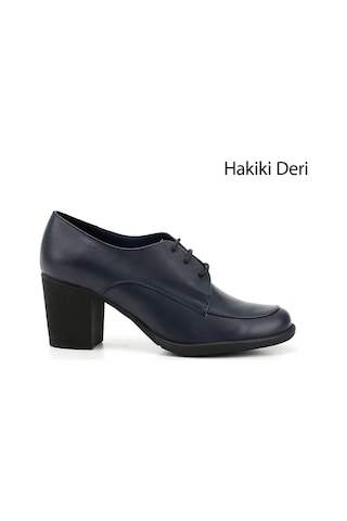 Gönderi(R) Gönderi R Kadın Lacivert Antik Bağcıklı Orta Kalın Topuklu Hakiki Deri Oxford Ayakkabı Gdza13424071 Lacivert