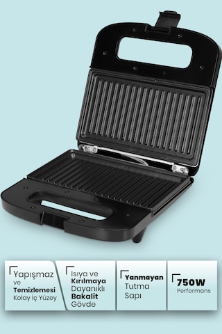 Goldmaster Tostini 750 W Isınmaya Dayanıklı Mini Tost Makinesi