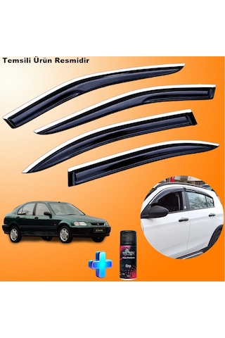 Honda Euro Civic Mügen Cam Rüzgarlığı Abs Nikelaj Krom Cam Rüzgarlığı 1996-2001 + Ebrayn 150ml Koku