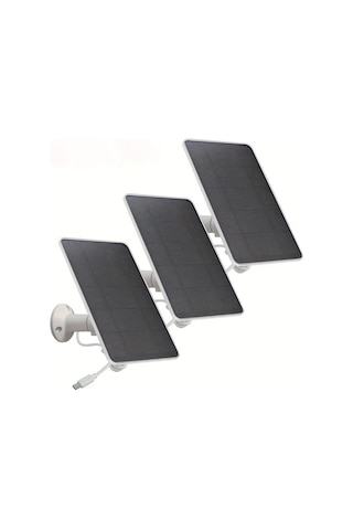 Xuweiwei Düşük Voltajlı Güvenlik Kameraları İçin Siyah 2 Paket Monokristal Güneş Paneli Seti Usb Type C Uyumlu Çıkarılabilir Fotovoltaik