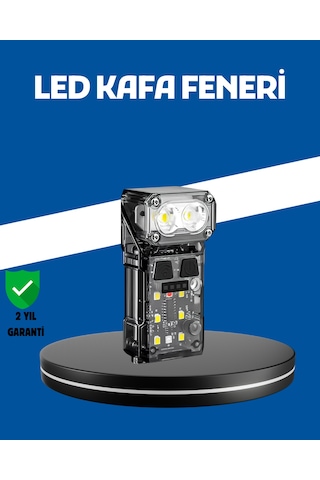 Şarjlı Led Kafa Lambası Manyetik Klipsli El Sensörlü Çok Fonksiyonlu