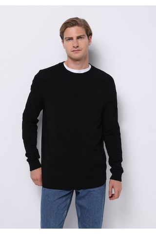 Colin's Colins Regular Fit Yuvarlak Yaka Jakarlı Erkek Siyah Kazak Cl1076884 Q1.v1 Blk Siyah