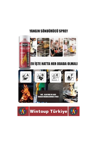 Yangınsavar Ev Ofis Otomobil Kamp Hızlı Acil Durum Söndürme Tüpü Sprey Yangın Savar 500 Ml 2 Adet