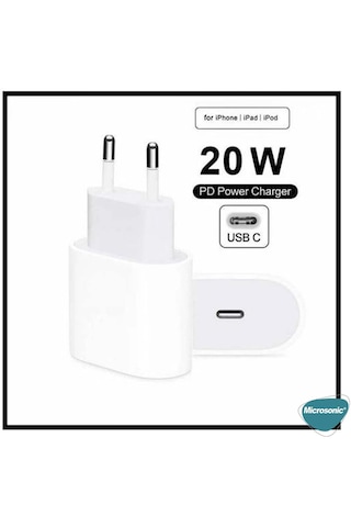 Microsonic Apple iPhone Uyumlu 17 Air Usb-c Güç Adaptörü, Type-c Priz Şarj Cihazı Adaptörü