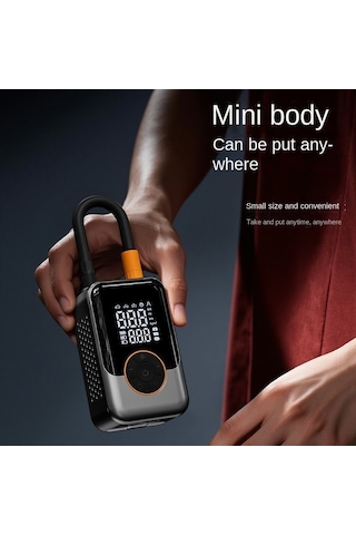 Mini Powerbank Özellikli Kompresör Araba Lastik Şişirme Havuz Top Motorsiklet İçin Şarjlı Pompa