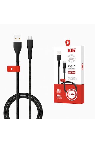 Hasır Örgülü 2.4a Micro Usb 1 Metre Hızlı Şarj Ve Data Kablosu