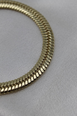 Vıp Çelik 14k Altın Kaplama İtalyan Zincir Model Bileklik - 20 Cm Unisex