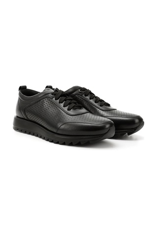 Gönderi(R) Erkek Siyah Hakiki Deri Bağcıklı Sneaker Ddma35431103 Siyah