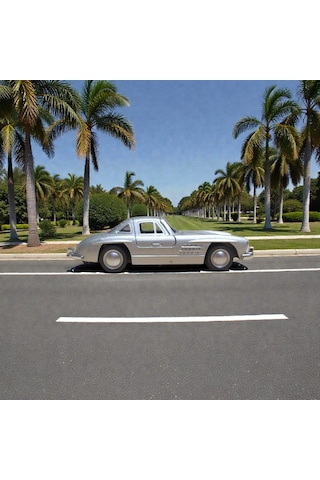 Mercedes-benz 300 Sl Gri Metal Çek Bırak Model Araba Diğer
