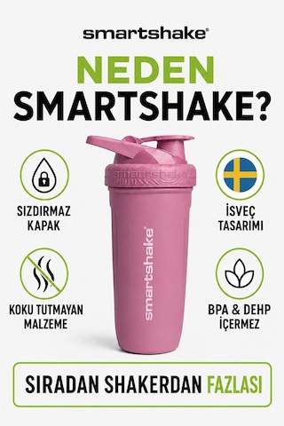 Smartshake Reforce Paslanmaz Çelik Serisi 900 Ml Rose Pembe Protein Shaker