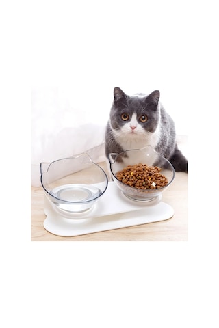 Jıalan Kaymaz Çift Kedi Kase Pet Su Yem Gıda Köpek Maması