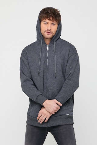 Ünisex Fermuarlı Sweatshirt Antrasit Lacivert